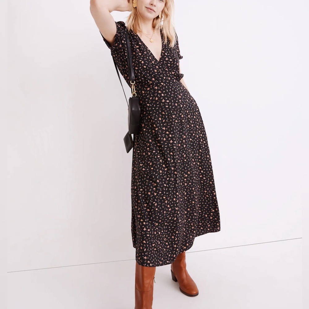 Madewell Puff Sleeve Midi Dress